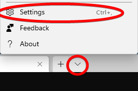 press ctrl+, to open settings